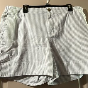 Old Navy Everyday Shorts XL White & Blue Pin-strip